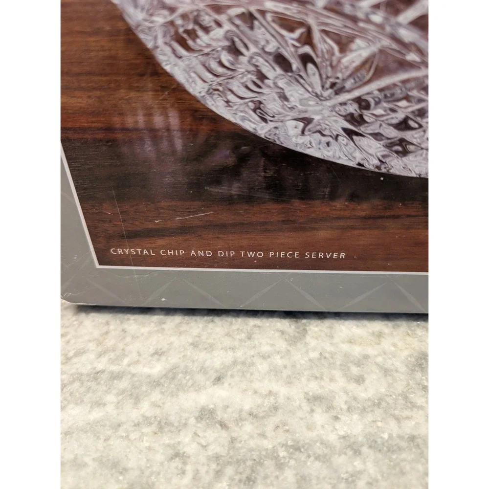 Shannon Crystal By Godinger‎ Dublin Crystal Large Chip-n-Dip Set 12